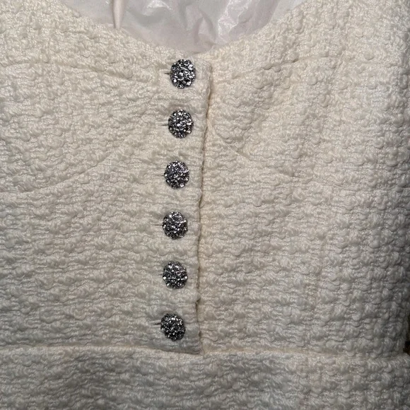 LOVERS AND FRIENDS Tweed Josephine Romper in White - Picture 6 of 9